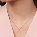 Love's Embrace Rose Gold-Plated 925 Sterling Silver Heart Pendant with Chain