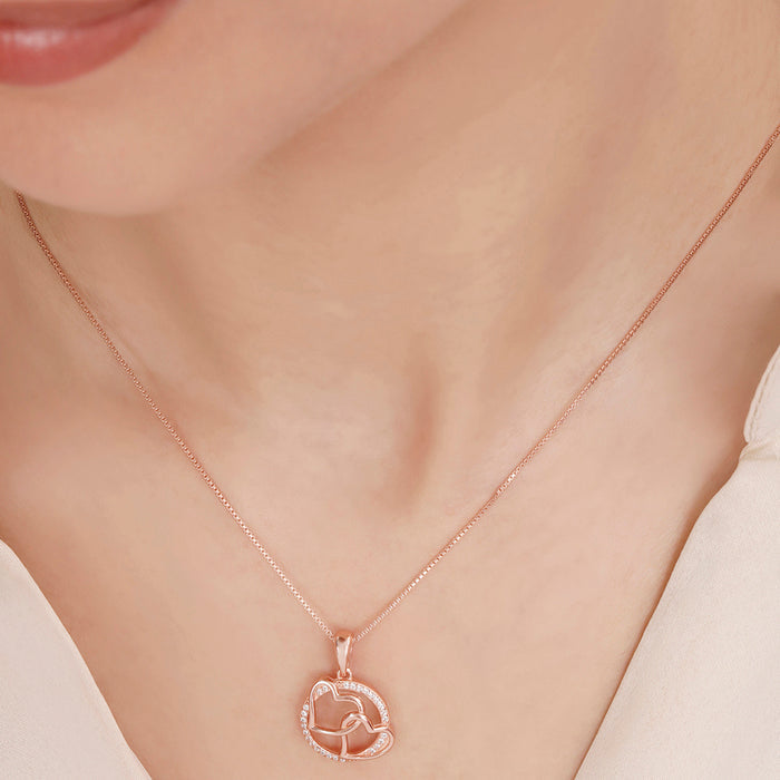 Love's Embrace Rose Gold Plated 925 Sterling Silver Jewellery Set
