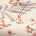 Love's Infinite Path Rhodium & Rose Gold Plated Pendant with Link Chain