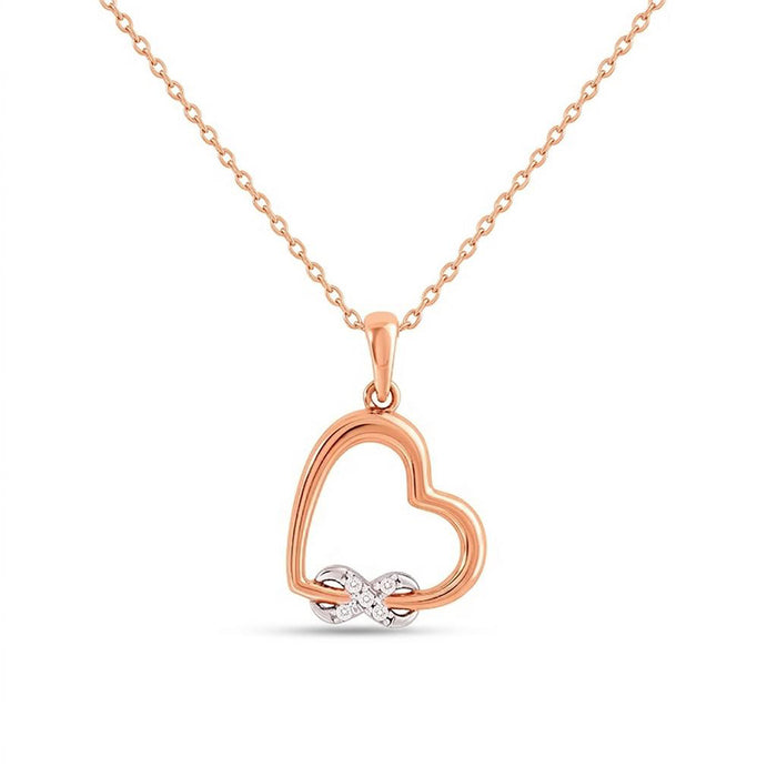 Love's Infinite Path Rhodium & Rose Gold Plated Pendant with Link Chain