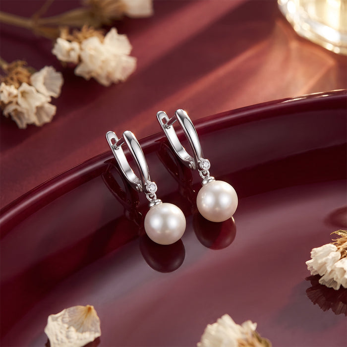 Lumina Pearl Rhodium Plated 925 Sterling Silver Earrings