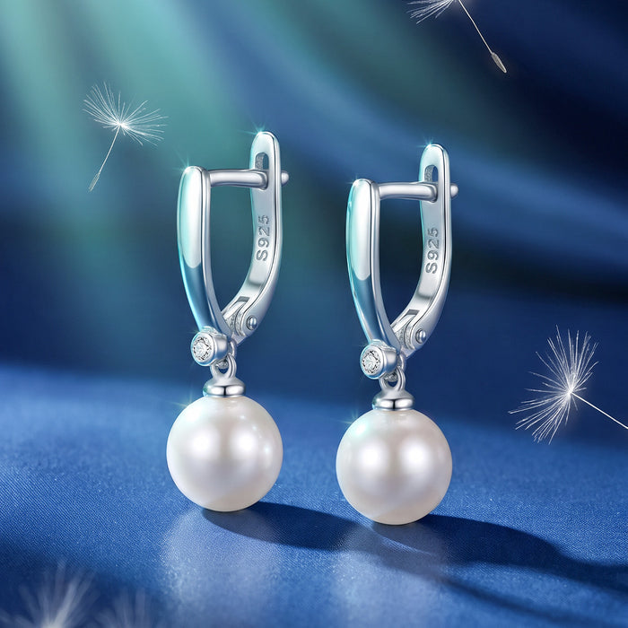 Lumina Pearl Rhodium Plated 925 Sterling Silver Earrings