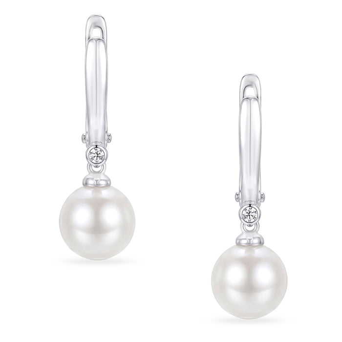 Lumina Pearl Rhodium Plated 925 Sterling Silver Earrings