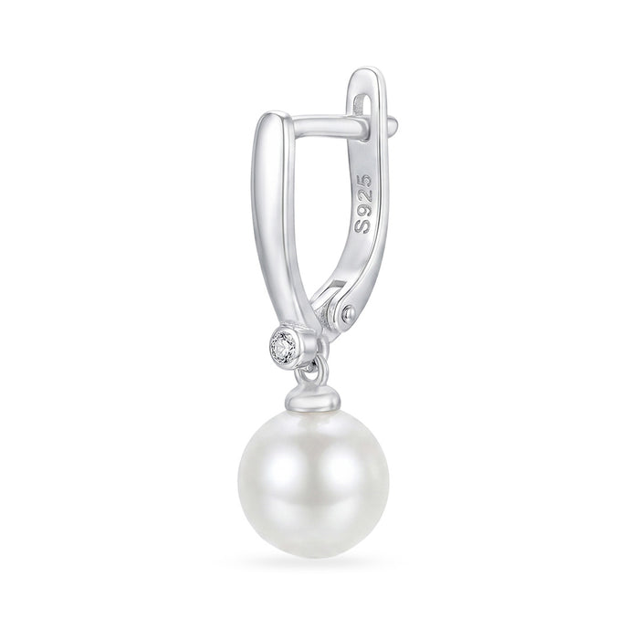 Lumina Pearl Rhodium Plated 925 Sterling Silver Earrings