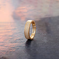 Luminary Band Gold Plated 925 Silver Men's Ring (Adjustable)
