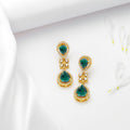 Luminous Green Gold Plated 925 Sterling Silver Earrings