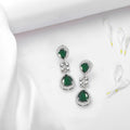 Luminous Green Rhodium Plated 925 Sterling Silver Earrings