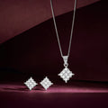Luminous Lattice Rhodium Plated Cubic Zirconia Jewellery Set