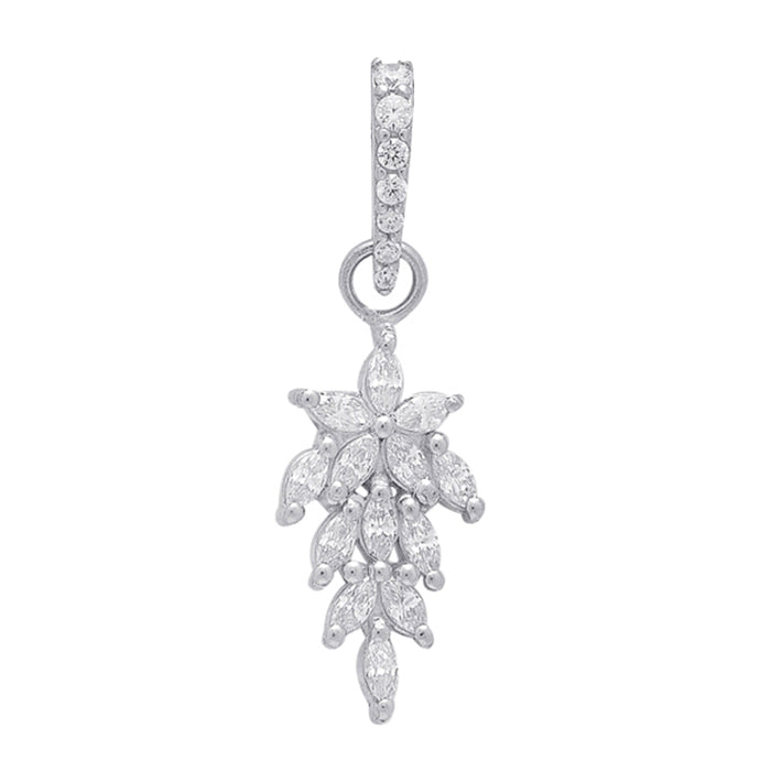 Luminous Leaf Whispers 925 Sterling Silver Rhodium-Plated Leaf Necklace