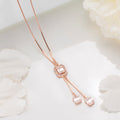 Luminous Love Rose Gold Plated CZ 925 Sterling Silver Gem Necklace