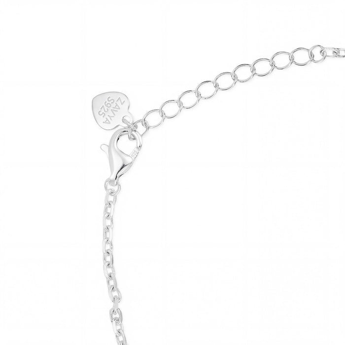 Luminous Orbit Leaf Rhodium Plated 925 Silver Bracelet (Adjustable)