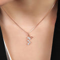 Luminous Serenity CZ Rose Gold Plated 925 Silver Necklace