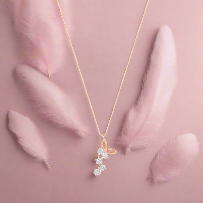 Luminous Serenity CZ Rose Gold Plated 925 Silver Necklace