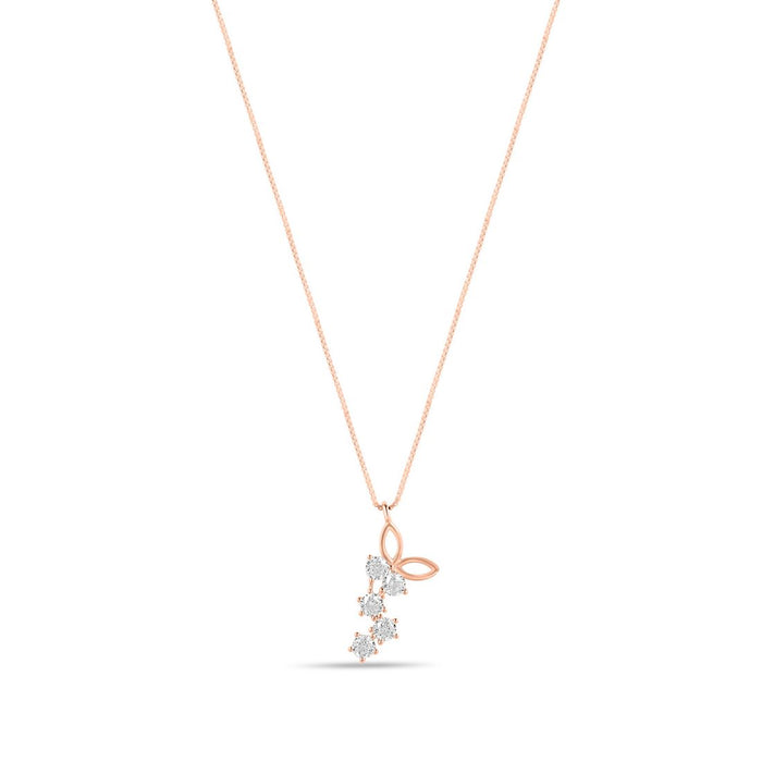 Luminous Serenity CZ Rose Gold Plated 925 Silver Necklace