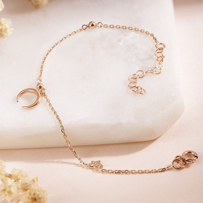 Lunar Luminescence Rose Gold-Plated 925 Sterling Silver Bracelet