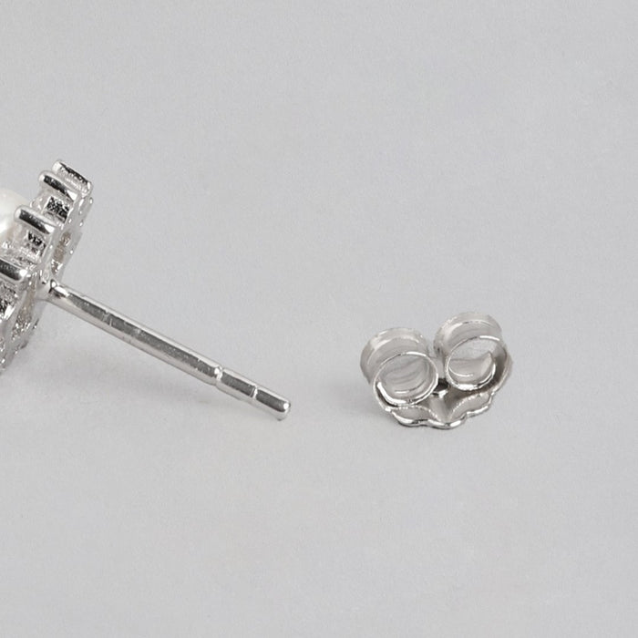 Lustrous CZ-Pearl Symphony 925 Sterling Silver Jewelry Set