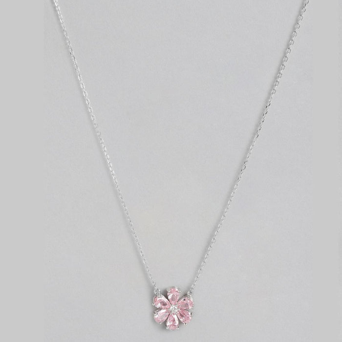 Lustrous Elegance: Rhodium Plated CZ 925 Sterling Silver Necklace