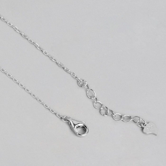 Lustrous Elegance: Rhodium Plated CZ 925 Sterling Silver Necklace