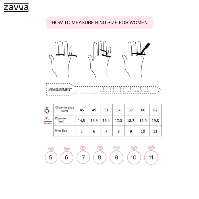 Lustrous Foliage: Rhodium Plated 925 Sterling Silver Ring for Her (Adjustable)