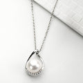 Lustrous Fusion Rhodium-Plated 925 Sterling Silver Pendant with Chain