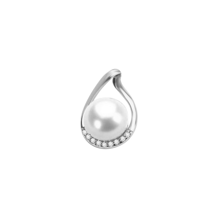 Lustrous Fusion Rhodium-Plated 925 Sterling Silver Pendant with Chain