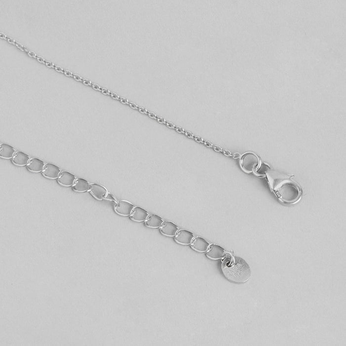 Lustrous Fusion Rhodium-Plated 925 Sterling Silver Pendant with Chain
