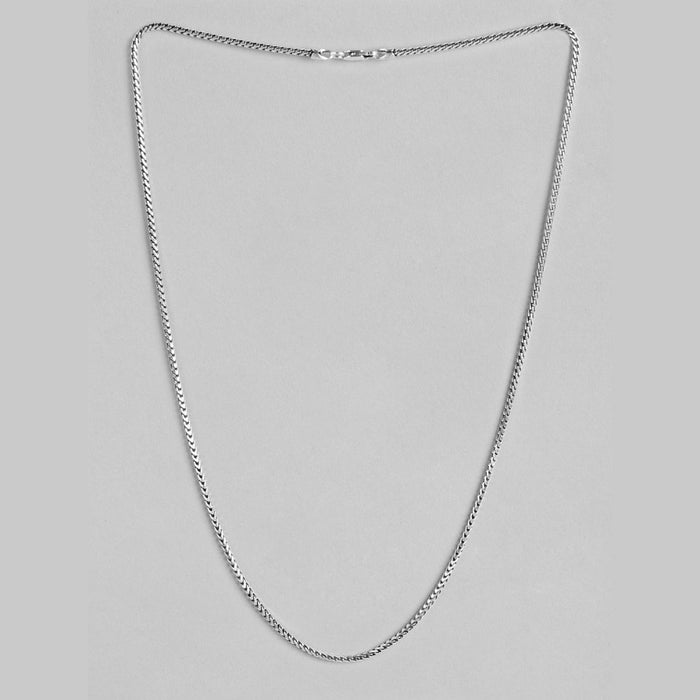 Lustrous Weave Rhodium-Plated 925 Sterling Silver Chain for Men
