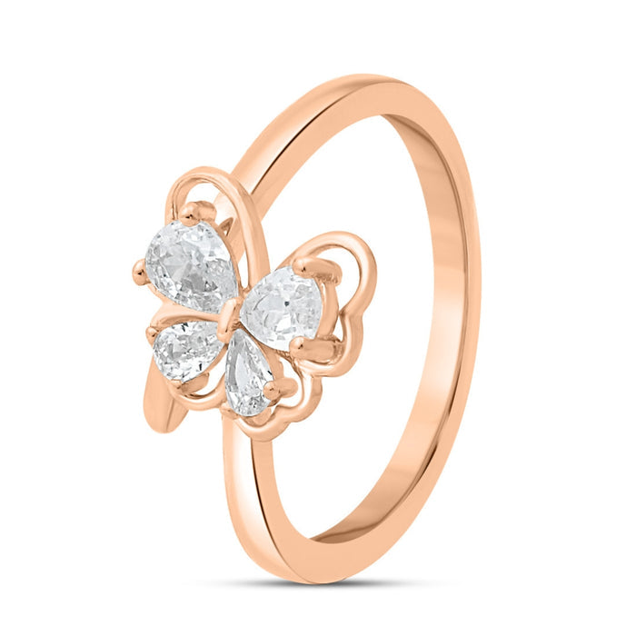 Luxurious Butterfly Rose Gold Plated 925 Sterling Silver Ring