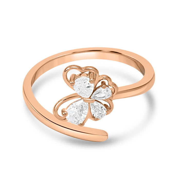Luxurious Butterfly Rose Gold Plated 925 Sterling Silver Ring