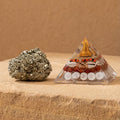 Mahalaxmi Combo - Dhan Lakshmi Pyramid with Raw Pyrite Stone