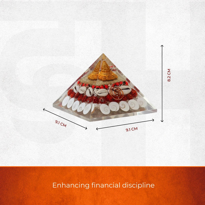 Mahalaxmi Combo - Dhan Lakshmi Pyramid with Raw Pyrite Stone - view 3