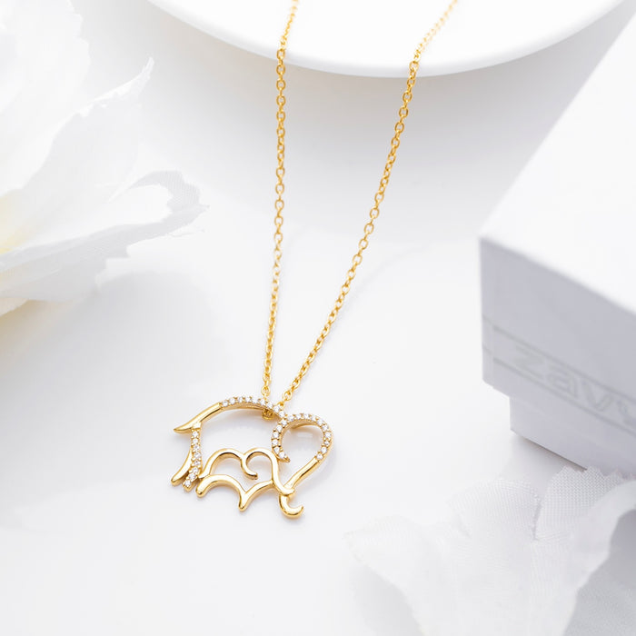 Majestic Elephant Harmony Gold Plated 925 Sterling Silver Necklace Chain