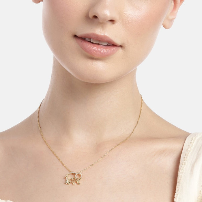 Majestic Elephant Harmony Gold Plated 925 Sterling Silver Necklace Chain