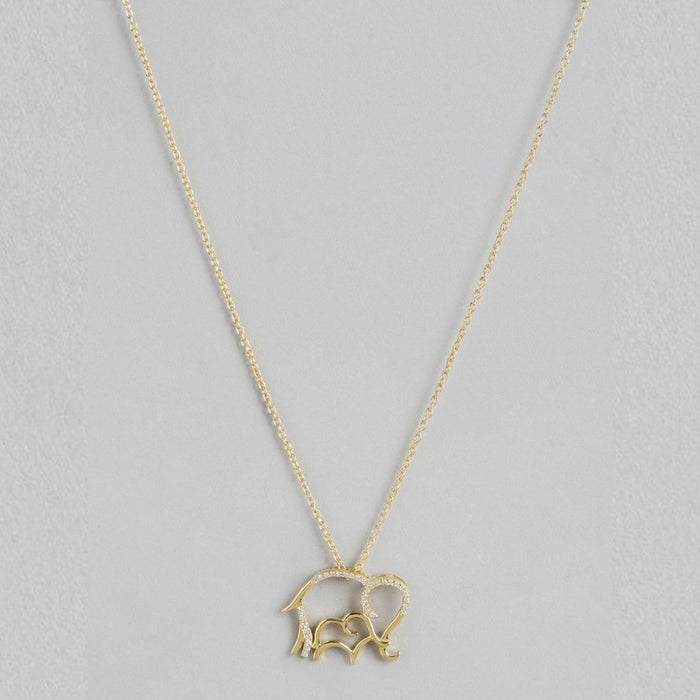 Majestic Elephant Harmony Gold Plated 925 Sterling Silver Necklace Chain