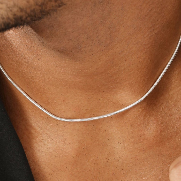Majestic Serpent Rhodium Plated 925 Silver Mens Chain