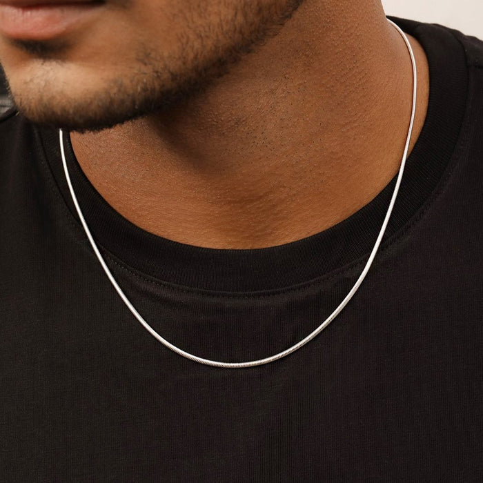 Majestic Serpent Rhodium Plated 925 Silver Mens Chain