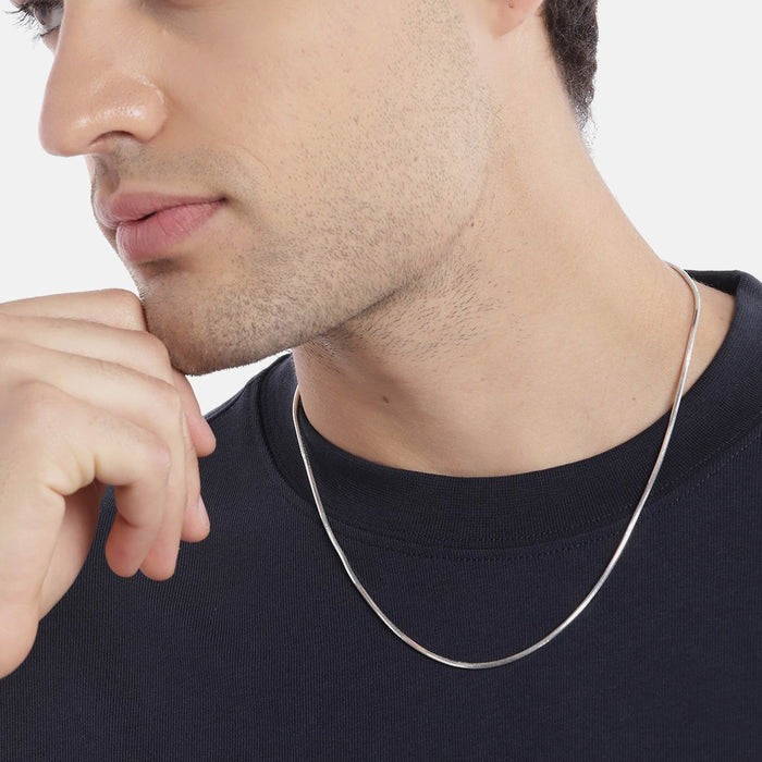 Majestic Serpent Rhodium Plated 925 Silver Mens Chain