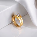 925 Sterling Silver Majestic Solace Gold-Plated 925 Sterling Silver Solitaire 1 Micron Ring for Him (Adjustable) for Women – Zavya