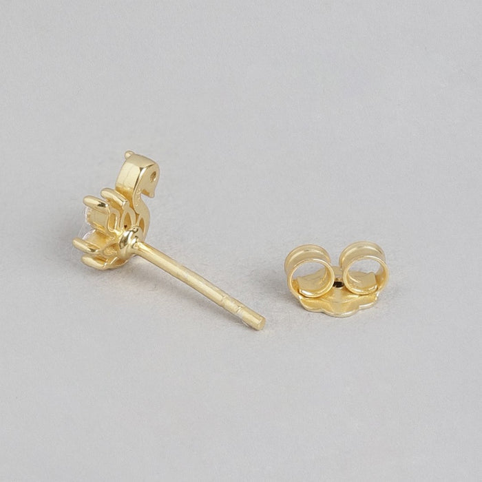 Majestic Swan Gold Plated 925 Sterling Silver Stud Earring