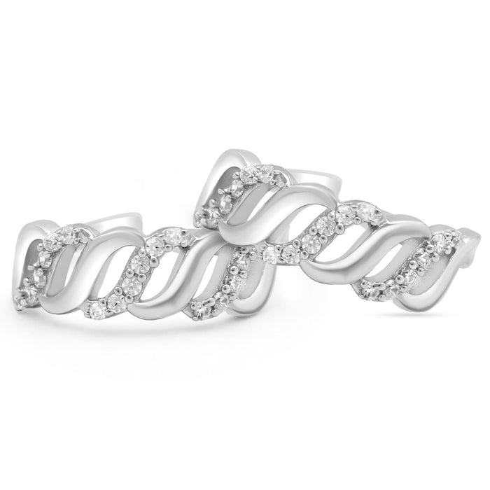 Women's 925 Sterling Silver wave toe ring pair with sparkling crystals. Fine silver jewelry. – Zavya