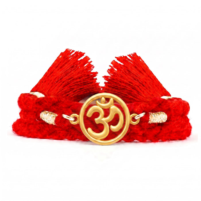 Mandala Om Gold Plated 925 Silver Rakhi and Evil Eye Lumba Combo
