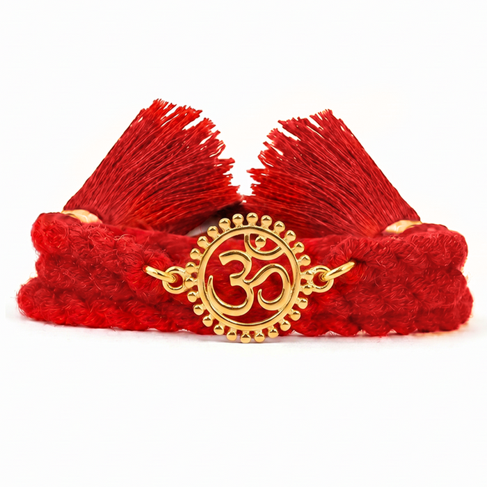 Mandala Om Gold Plated Silver Rakhi (Zavya Signature)