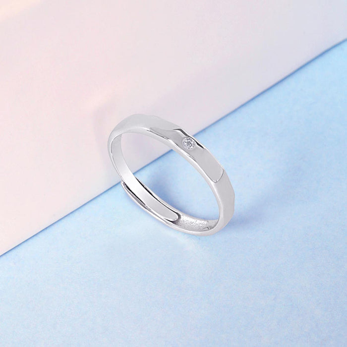 Masculine Brilliance Rhodium Plated 925 Sterling Silver Men's Ring