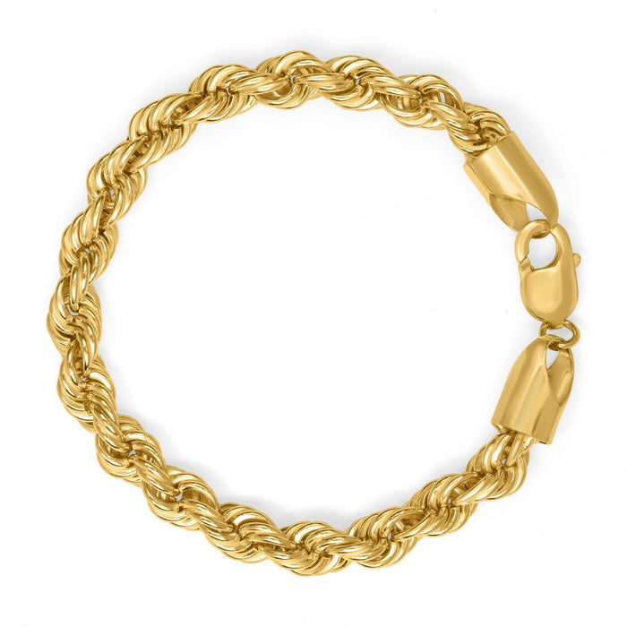 Masculine Gold-Plated 925 Sterling Silver Men's Twisted Chain Bracelet