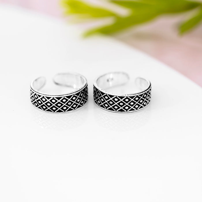 Maze Print 925 Sterling Silver Toe Ring