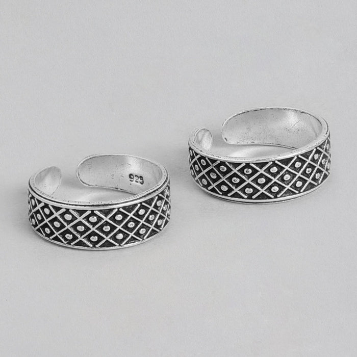 Maze Print 925 Sterling Silver Toe Ring