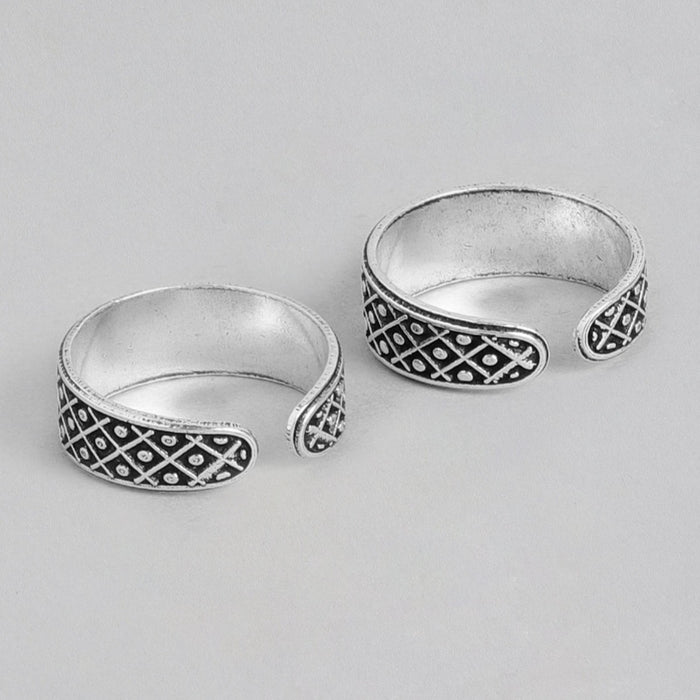 Maze Print 925 Sterling Silver Toe Ring