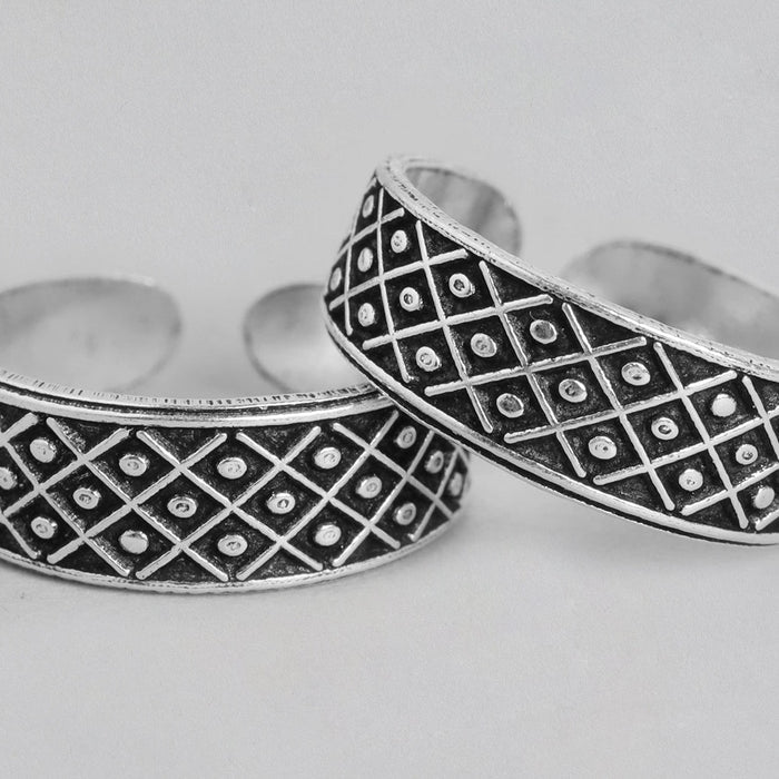 Maze Print 925 Sterling Silver Toe Ring