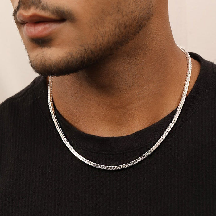 Men's 925 Sterling Silver Weave Pattern Chain