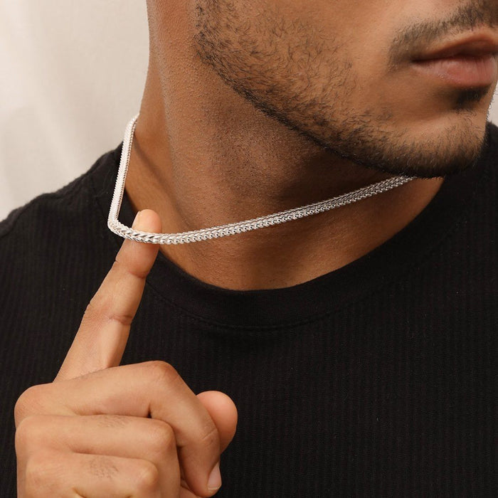 Men's 925 Sterling Silver Weave Pattern Chain